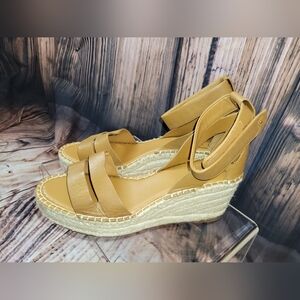 Franco Clemens Raffia Espadrille Wedge Sandal Size 10m
